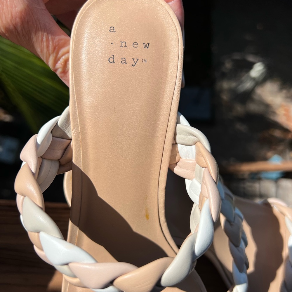 Neutral Cream Heels with Braided Straps - Picture 5 of 9